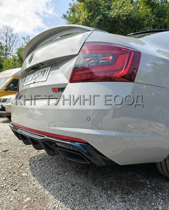 Дифузьор за шкода октавия мк3 врс / skoda oktavia mk3 vrs diffuser / добавка за задна броня / седан / комби
