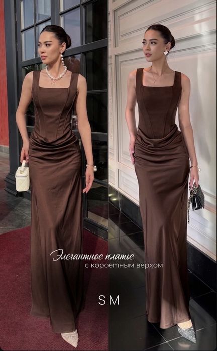 Платье с корсетным верхом 42