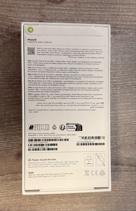 Iphone 16 128GB Black НОВ