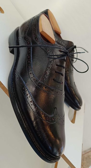 Pantofi oxford 40 40.5 brogue Lavoratione Artigianale NOI piele natur