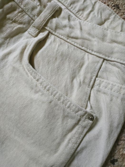 Jeans Zara,dama,alb-crem,bumbac,măr.29