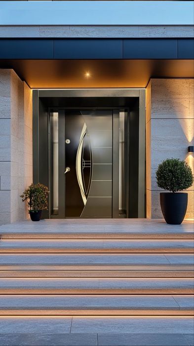 Входна врата за външни условия-Puzzle two glass