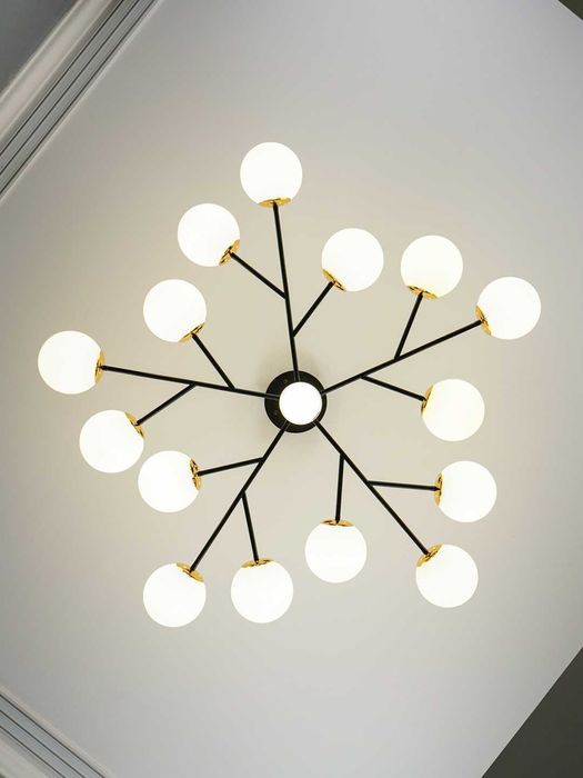 Lyustra metal korpusli, 2 xil rang, spalniy, oshxona, zal uchun qandil