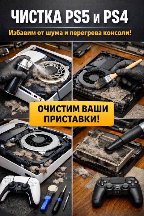 ЧИСТКА Playstation 5/4