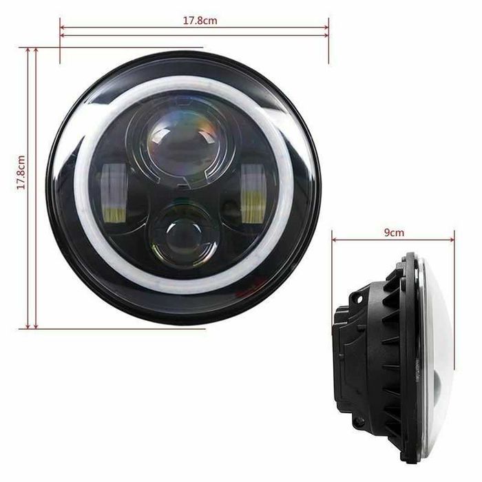 КТ LED Фарове 200W 7 Инч Фарове за Lada Niva Jeep Wrangler Cherokee KJ