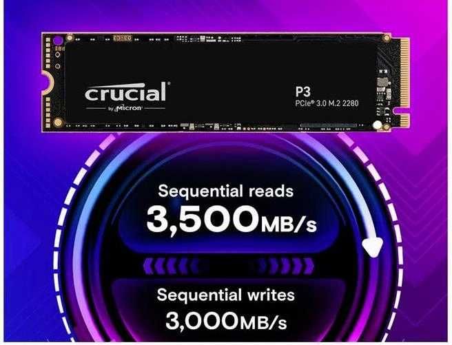 Crucial P3 NVMe - 1000GB, 500GB