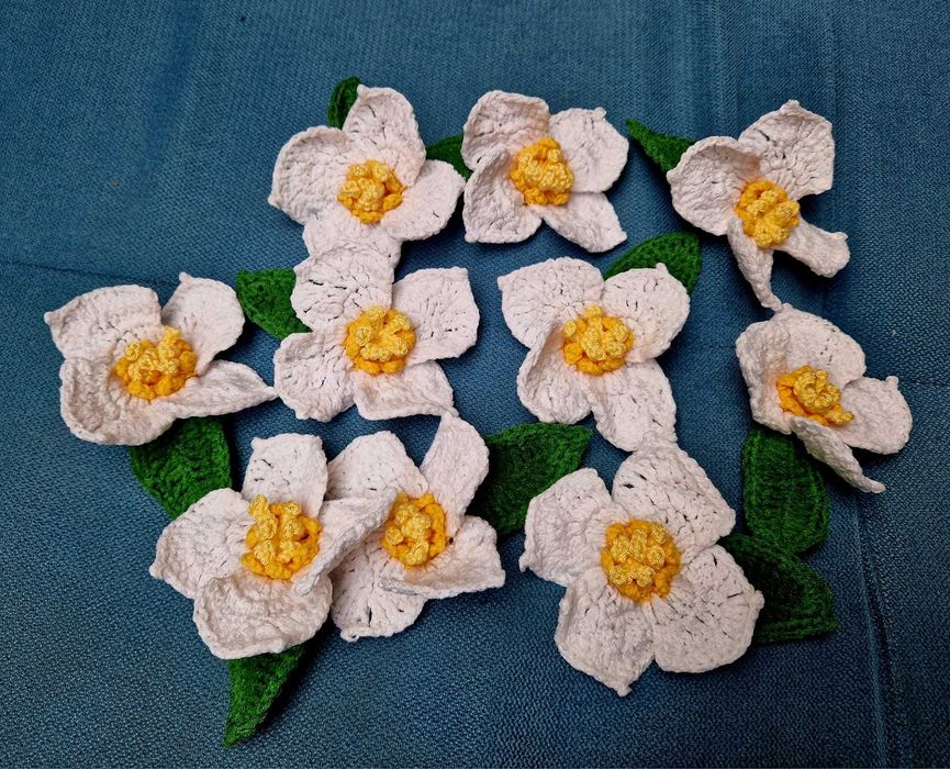 brose crosetate sub forma de flori (iasomie, mac, floarea soarelui, trandafir)