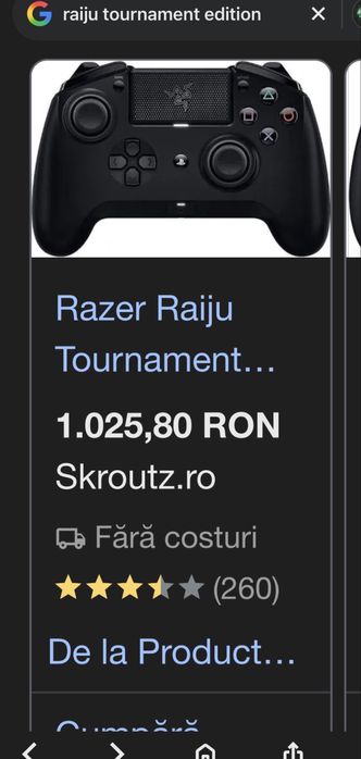 PS4 Impecabil+2 manete Razer raiju tournanent editie limitata