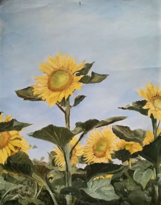 Интерьер декор картина " Подсолнухи" без рамки