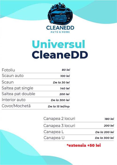 Servicii de curățenie - auto și tapițerie