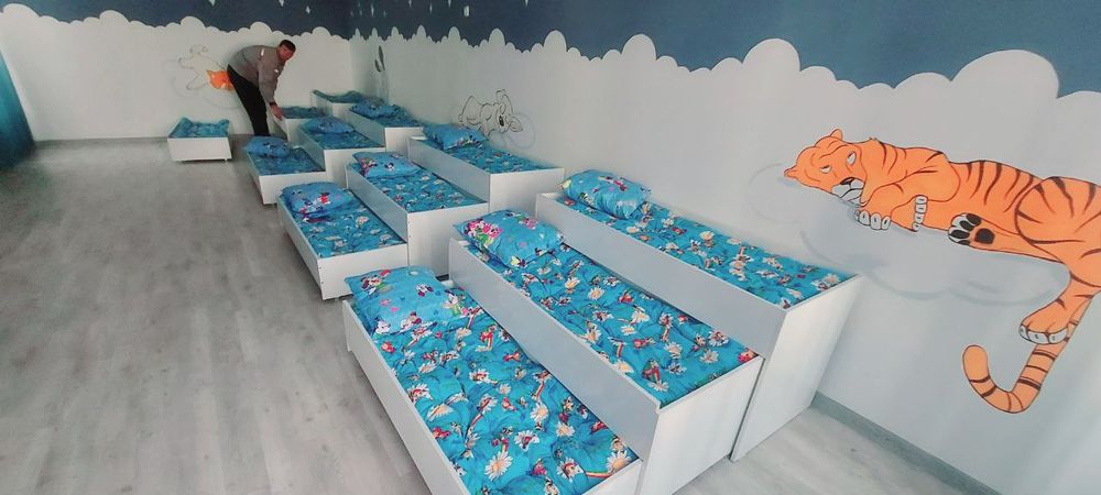 Кроват трехэтажный для детского сада. 3 этажли Кроват богчаларга