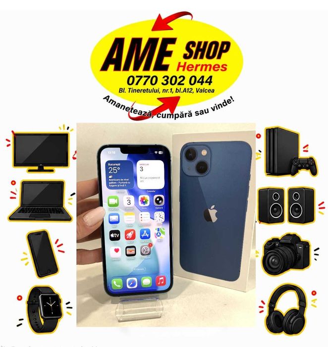 iPhone 13, 128GB, sănătate baterie: 100%, garanție, Blue!