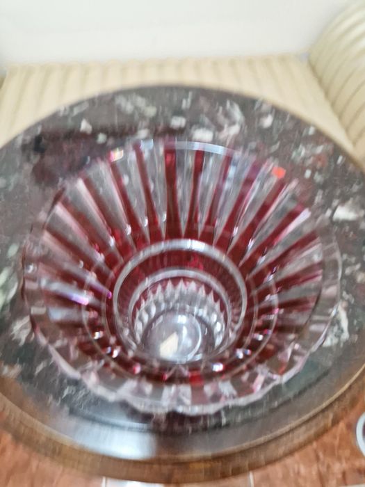 Уникална английска белгийска кристална ваза Val Saint Lambert