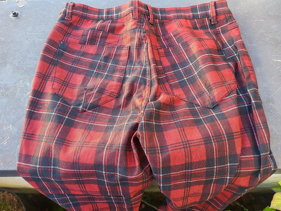 Pantaloni Zara M32 Red carouri rosu negru