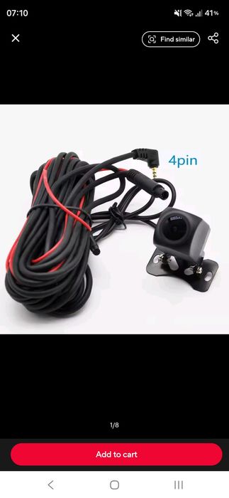 Cameră auto AHD pentru marșarier cu conector cu 4 pini; înregistrare video clară (1080P), rezistentă la apă și la acțiunea soarelui.