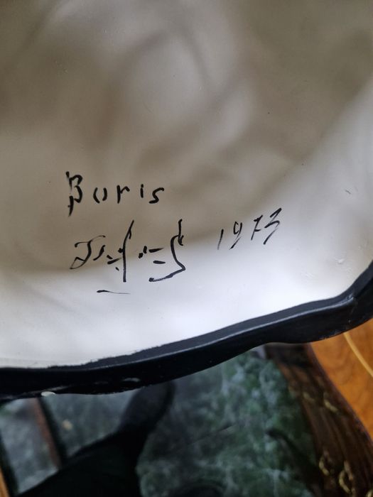 Страхотна антикварна немска керамична фигура статуетка