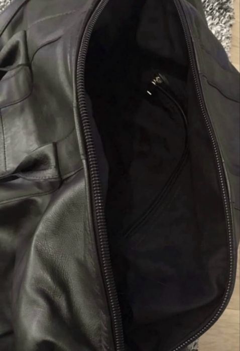 Geanta de voiaj/transport/sala din piele naturala negru/.black