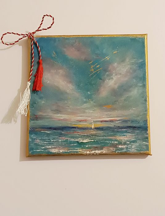 Hand Painting  20/20 cm, Blue Odyssey No 1.