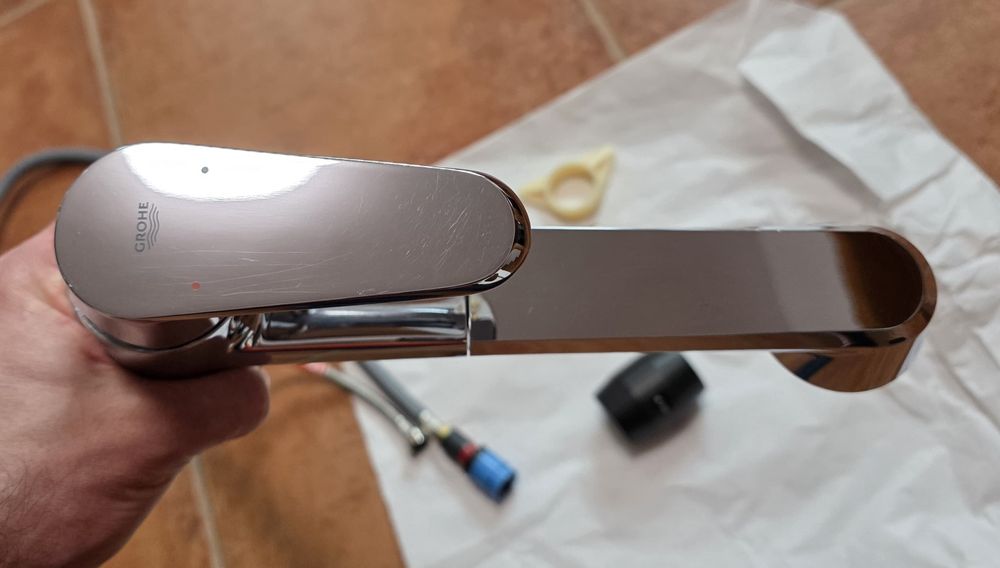 Baterie bucatarie Grohe Eurodisc Cosmopolitan cu dus extractibil