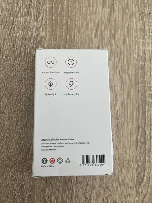 Кръгла рулетка с електронен дисплей, USB Type-C зареждане, Черен