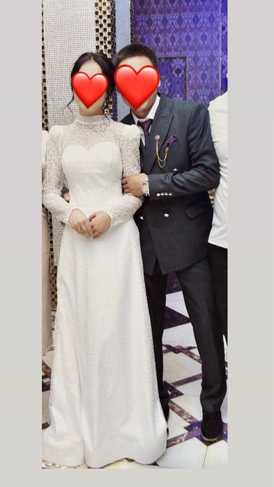 Свадебное платье со съемным шлейфом