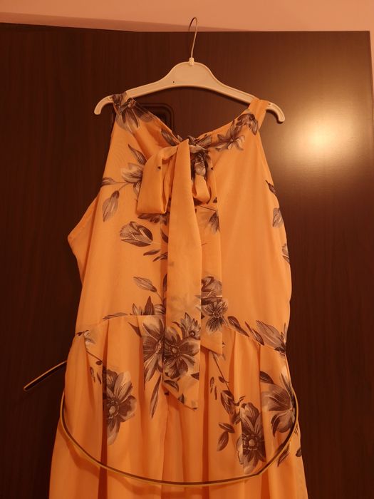 Rochie lunga culoare somon