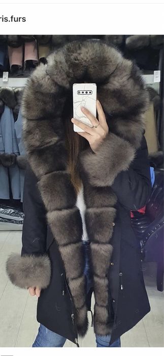 Зимняя парка в черном цвете