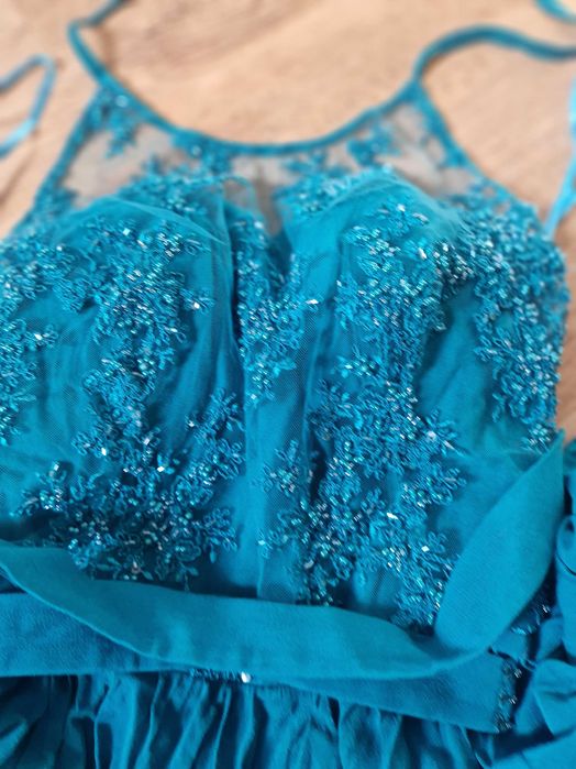 Rochie seară lungă turcoaz s