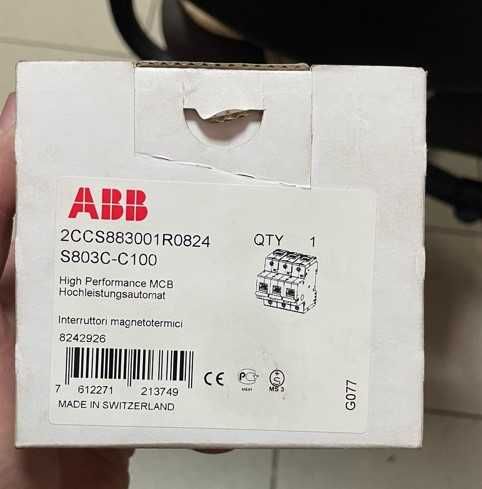 Автоматический выключатель ABB 3-полюсный S803C C100 25kA