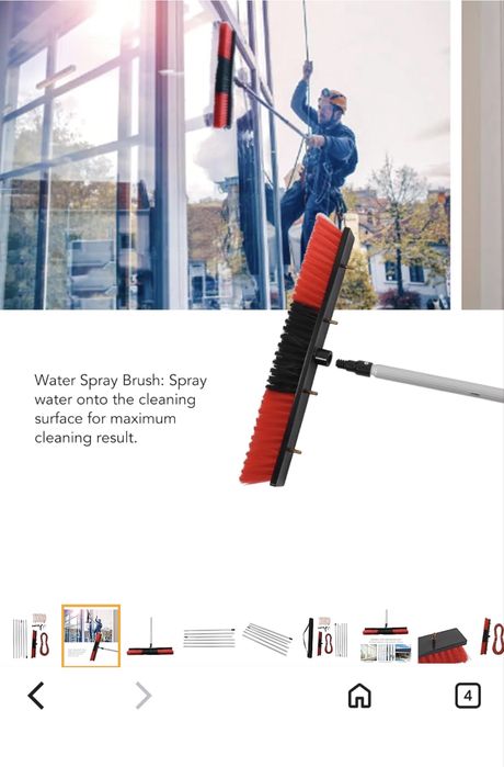 Четка за почистване на прозорци  с маркуч 30м TUCKER и соларни панели