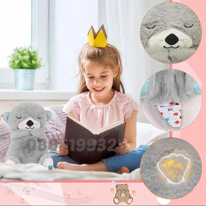 Плюшена Дишаща Видра + 2бр комплект плюшена играчка Блуи и Бинго