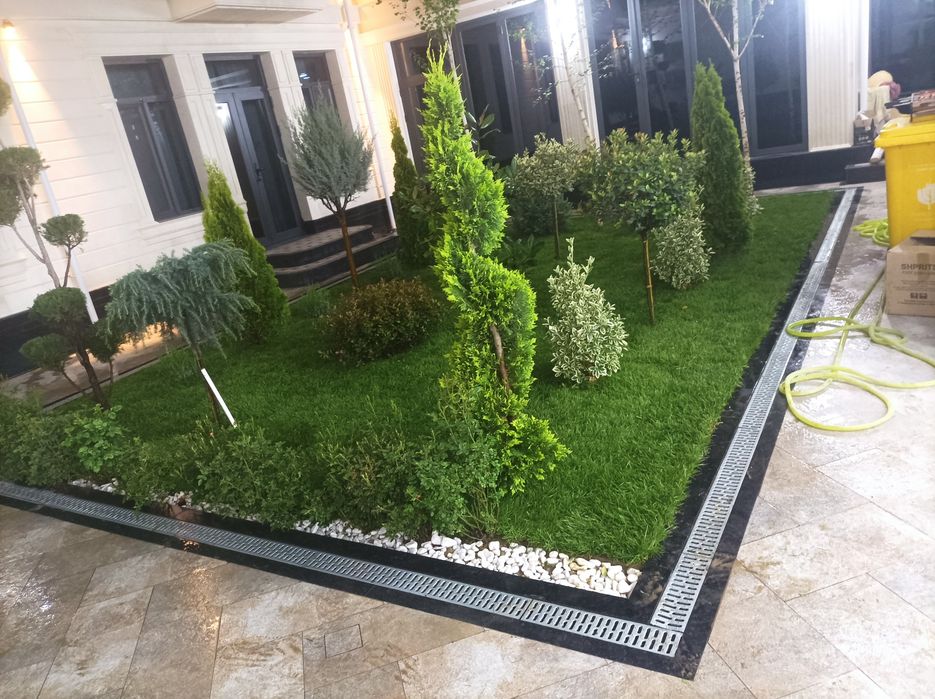 Газон+ланшафт дизайн лойихалар+Палив+Микроклимат хизматлари мавжуд.