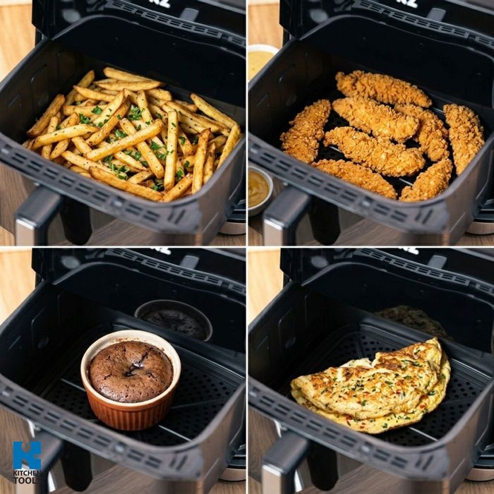 -25% Friteuza cu aer cald, airfryer, 7 L, 1800 W, 7 programe presetate, temperatura reglabila
