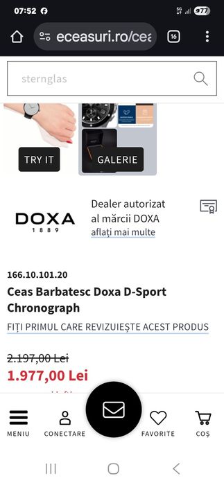 Ceas Doxa  cronograf sport