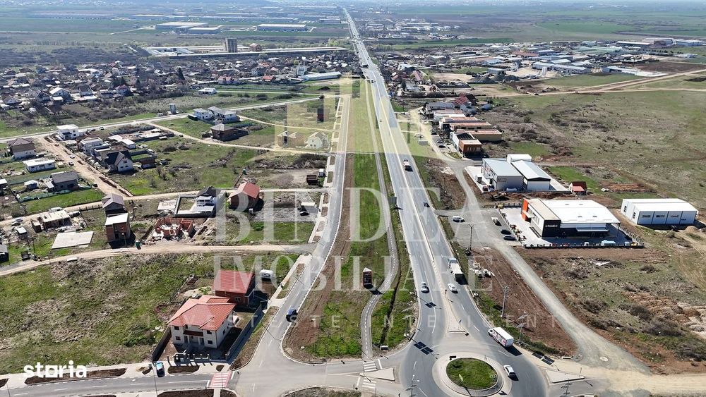 Teren 1053 mp  Servicii langa drum 4 benzi Giarmata