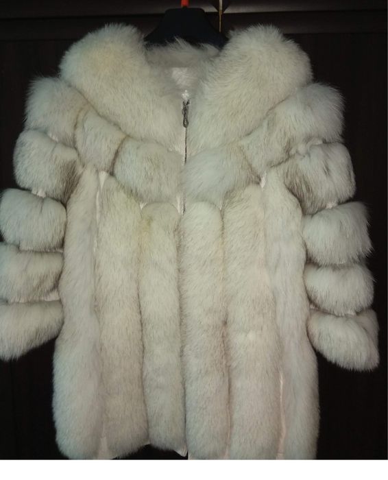 Палто сребърно лисица