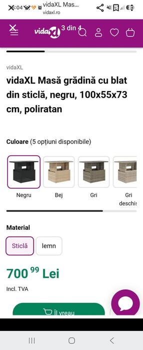 Vand set pentru terasa