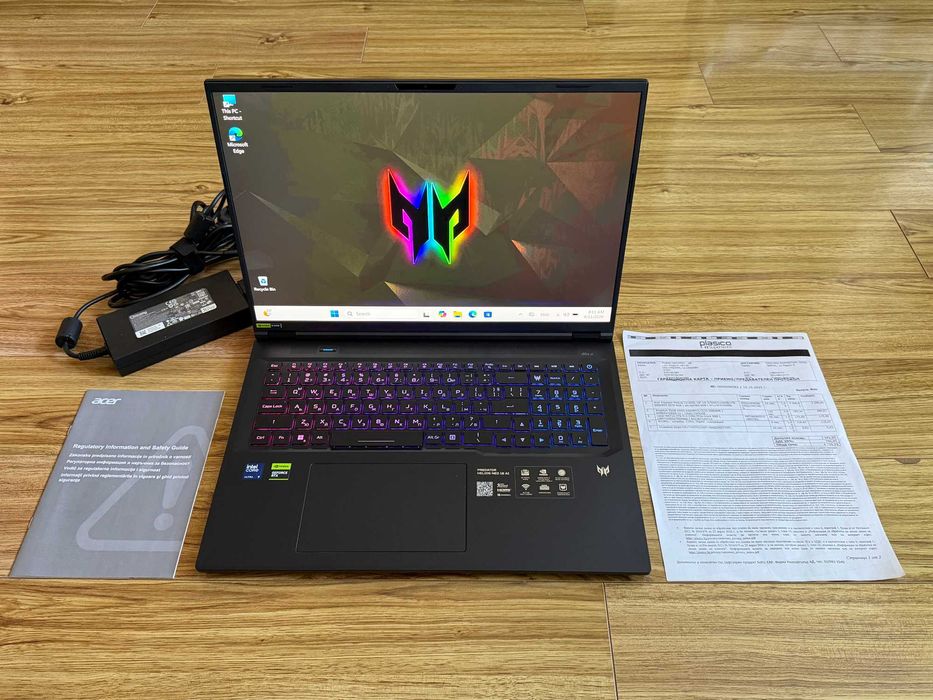 240Hz Acer Predator Ai 18`Core Ultra 9-275HX/Nvidia RTX 5070/32GB DDR5/1TB NVMe/Гаранция 14 Месеца/WQXGA 2560x1600