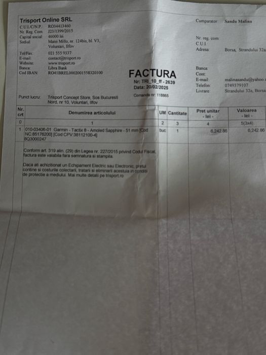 Ceas garmin tactix 8 cu functia balistic activata