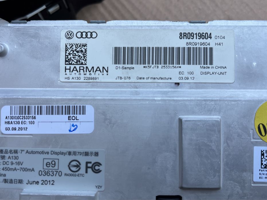 Ceas bord / Navigatie / Unitate / Climatronic / Display / Rama Audi A5