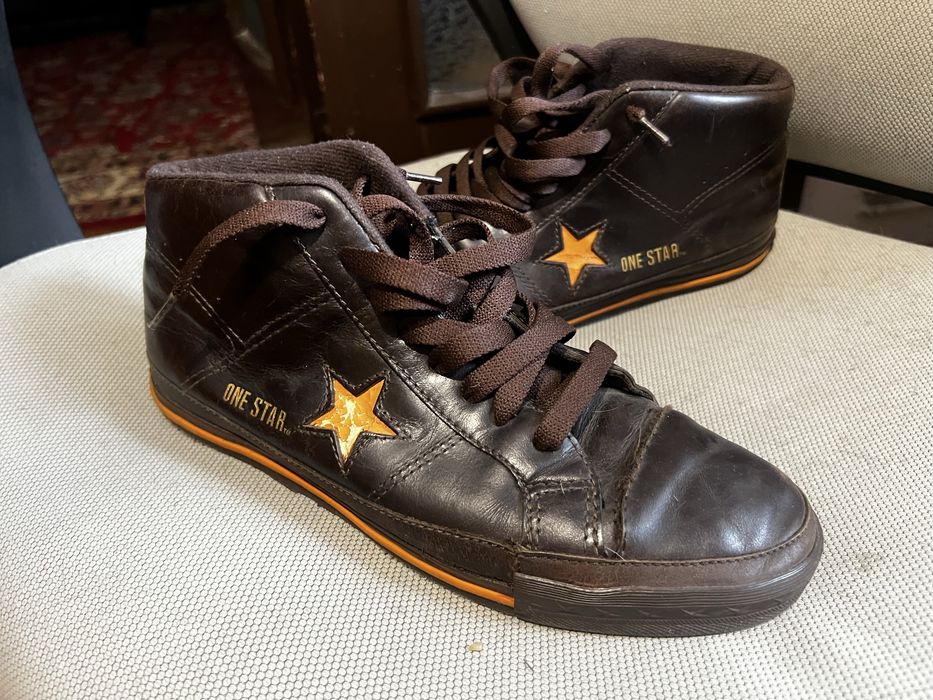 Converse One Star Mid – Piele naturală, maro – Ediție rară