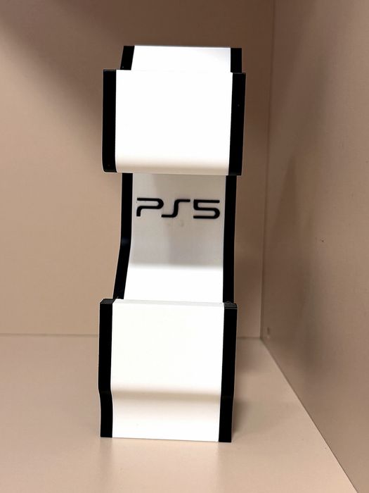 Suport dublu 2 manete PS5 DualSense – printat 3D – alb/negru