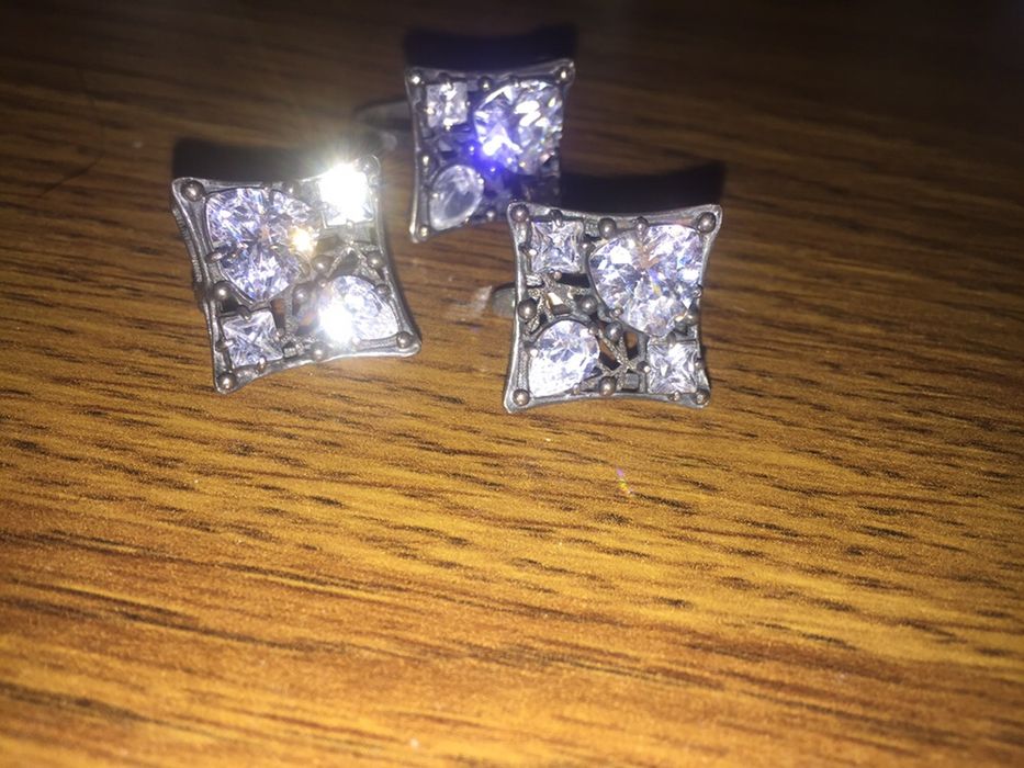 Кольцо и серьги серебро 925 производство Италия с фианитами