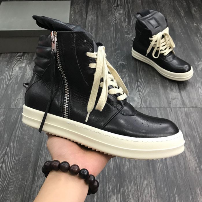 Adidasi Rick Owens Geobasket High-Top Sneaker Black/Milk