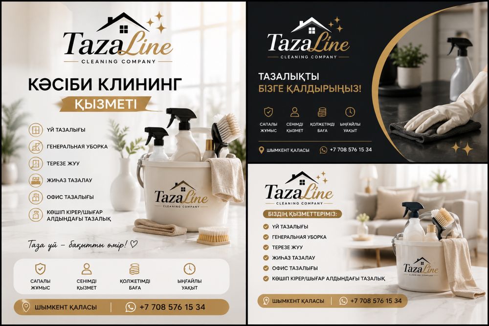 TazaLine-клининг компаниясы|Шымкент қаласы