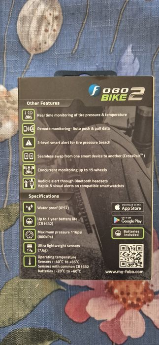 Sistem Monitorizare Presiune Anvelope TPMS Fobo Bike 2 - Nou