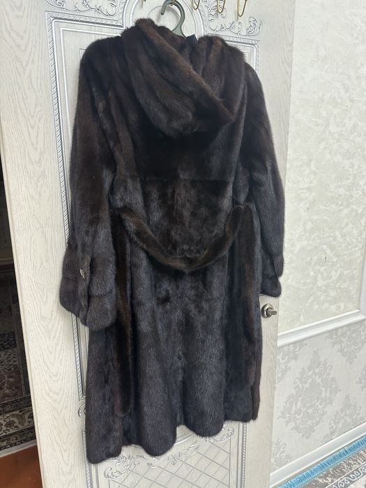норковая шуба с капюшоном