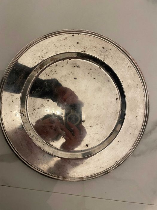 tava argintata decor exterior gradina rotunda dezpozitat decoratinui