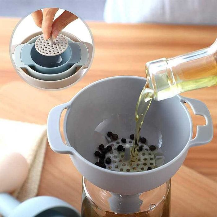 Комплект 3 фунии и 1 филтър за прецеждане, за течни и зърнести храни