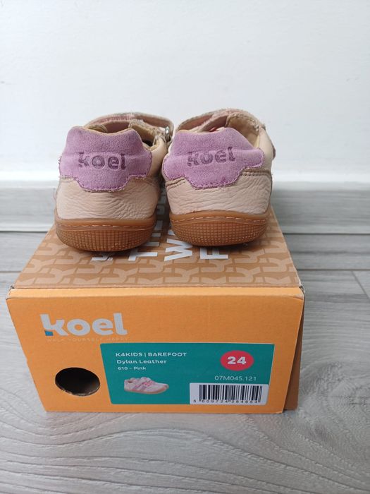 Papuci KOEL Barefoot din piele, mărime 24